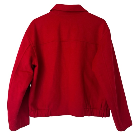 Madewell Wool Blend Double-Faced Rounded-Sleeve Jacket Bright Cherry Small NWOT - Picture 3 of 5